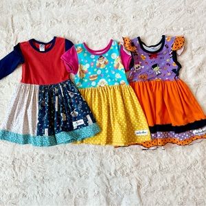 Chris N Missy Dress Toddler Girl Size 3T Boutique Halloween Thanksgiving Animals